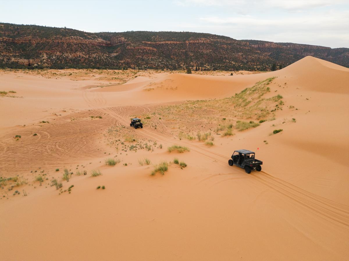 Can-Am off-road vehicles on sand dunes