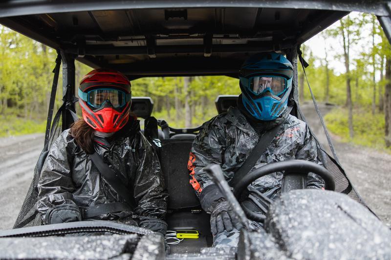 Riders in Can-Am SSV on a trail